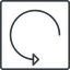 Thin, line, down, square, arrow, reload, refresh, undo, redo, undo-thin, restore icon