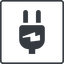Thin, line, left, square, horizontal, mirror, electricity, plug, charge, charger, electric, electrics, electrical, plug-alt icon