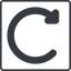 Thin, line, left, square, horizontal, mirror, wait, load, update, reload, refresh, restore, change icon