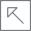 Thin, line, left, square, arrow, corner, arrow-corner-thin icon