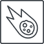 Thin, line, left, square, star, space, asteroid, meteoroid, impact, nasa, esa, jaxa, shooting, shooting-star, c-type, s-type, m-type, neo, asteroid-thin icon