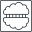 Thin, line, left, square, medical, human, idea, brain, intelligence, corpus, callosum, corpus-callosum, corpus-callosum-thin, synapse, neuron, memory icon