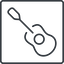Thin, line, left, square, music, instrument, guitar, string, banjo, guitar-thin icon