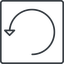 Thin, line, left, square, arrow, reload, refresh, undo, redo, undo-thin, restore icon