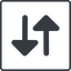 Thin, line, right, square, horizontal, mirror, arrow, update, change, switch, select, revert, double, double-arrow, change-solid icon