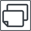 Thin, line, right, square, horizontal, mirror, copy, files icon