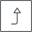 Thin, line, right, square, sign, confirm, horizontal, mirror, arrow, key, submit, send, return, enter, return-sign, return-sign-thin icon