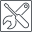 Thin, line, right, square, horizontal, mirror, building, spanner, wrench, tool, screwdrive, construction, fix, tools, tools-thin icon