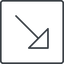 Thin, line, right, square, arrow, corner, arrow-corner-thin icon