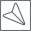 Thin, line, right, square, message, paper, messaging, plane, airplane, aeroplane, submit, send, paper-plane, paper-plane-thin-alt icon