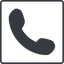 Thin, line, right, square, phone, call, dial, number, phone-solid, telephone icon