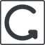 Thin, line, right, square, wait, load, update, reload, refresh, restore, change icon