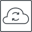 Thin, line, square, horizontal, mirror, upload, update, data, cloud, sync, synchronize, cloud-sync-thin, cloud-sync icon