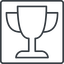 Thin, line, square, horizontal, mirror, cup, victory, winner, prize, win, match, trophy, game, tournament, cup-thin icon