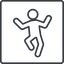 Thin, line, square, horizontal, mirror, man, person, music, dancing, dance, disco, dancer, dancer-thin icon