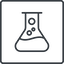 Thin, line, up, square, horizontal, mirror, bubble, bubbles, graduated, erlenmeyer, chemical, flask, lab, laboratory, chemistry, potion, glassware, conical, bubbling, boiling, bulbous, erlenmeyer-bubbling-alt-thin icon