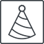 Thin, line, square, new, horizontal, mirror, party, birthday, hat, new-year, year, party-hat, party-hat-thin icon