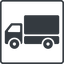 Thin, line, solid, square, horizontal, mirror, truck, delivery, van, lorry, truck-solid icon