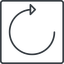 Thin, line, up, square, horizontal, mirror, arrow, reload, refresh, undo, redo, undo-thin, restore icon