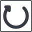 Thin, line, square, horizontal, mirror, wait, load, update, reload, refresh, restore, change icon