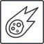 Thin, line, up, square, star, space, asteroid, meteoroid, impact, nasa, esa, jaxa, shooting, shooting-star, c-type, s-type, m-type, neo, asteroid-thin icon