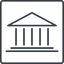 Thin, line, square, law, bank, banking, university, investment, finance, bank-thin, court icon