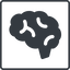 Thin, line, square, side, human, idea, brain, intelligence, brain-side, brain-side-alt-solid, synapse, neuron, memory icon