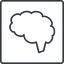 Thin, line, square, side, human, idea, brain, intelligence, brain-side, brain-side-thin, synapse, neuron, memory icon