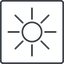 Thin, line, up, square, star, light, brightness, luminosity, intensity, brilliance, lighter, darker, dark, mode, Illumination, sun, shine, flash, ray, brightness-thin icon
