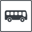 Thin, line, wide, square, car, vehicle, transport, bus, side, bus-side icon