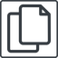 Thin, line, up, square, copy, files icon