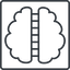 Thin, line, up, square, medical, human, idea, brain, intelligence, corpus, callosum, corpus-callosum, corpus-callosum-thin, synapse, neuron, memory icon