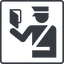Thin, line, square, dot, pictogram, dot-50, customs, officer, duties, immigration, passport, custom-officer, dot-immigration icon