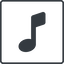 Thin, line, square, mute, unmute, music, eighth, note, eighth-note, musical, notes, eighth-note-solid icon