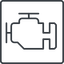 Thin, line, square, car, engine, mechanics, mechanical, motor, diesel, power, engine-thin icon