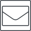 Thin, line, square, envelope, mail, message, email, envelope-thin, contact icon