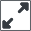 Thin, line, up, square, arrow, video, expand, fullscreen, full, screen, expand-solid icon