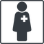 Thin, line, square, nurse, medical, healthcare, health, female, medic, female-nurse, doctor, hospital, female-nurse-solid icon