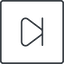 Thin, line, up, square, video, play, forward, backward, mp3, player, pause, step, forward-step-thin icon