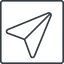 Thin, line, up, square, message, paper, messaging, plane, airplane, aeroplane, submit, send, paper-plane, paper-plane-thin-alt icon