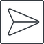 Thin, line, up, square, message, paper, messaging, plane, airplane, aeroplane, submit, send, paper-plane-thin, paper-plane icon