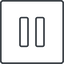 Thin, line, square, arrow, video, play, mp3, player, pause, pause-thin icon