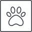 Thin, line, square, animal, cat, paw, dog, bear, paw-thin icon