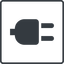 Thin, line, up, square, electricity, plug, charge, charger, electric, plug-solid, electrics, electrical icon