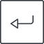 Thin, line, up, square, sign, confirm, arrow, key, submit, send, return, enter, return-sign, return-sign-thin icon