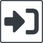 Thin, line, up, solid, square, sign, in, signin, login, log, log-in, download, upload, connection, sign-in-solid icon