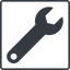 Thin, line, up, square, spanner, wrench, tool, mechanics, mechanical, repair, spanner-solid icon