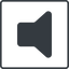 Thin, line, square, speaker, volume, mute, unmute, music, sound, loudspeaker, speaker-solid icon