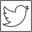 Thin, line, square, logo, brand, social, twitter, bird, twit, twitter-thin icon