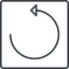 Thin, line, up, square, arrow, reload, refresh, undo, redo, undo-thin, restore icon